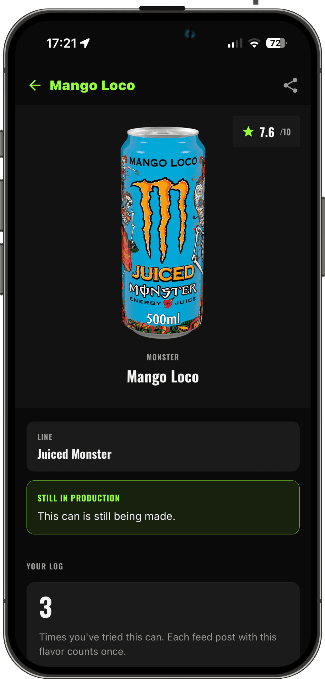 BeastVault drink variant details